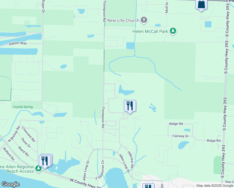 map of restaurants, bars, coffee shops, grocery stores, and more near 30 North Anchors Lake Drive in Santa Rosa Beach