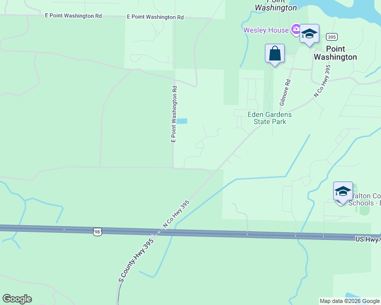 map of restaurants, bars, coffee shops, grocery stores, and more near 83 Montclair Avenue in Santa Rosa Beach