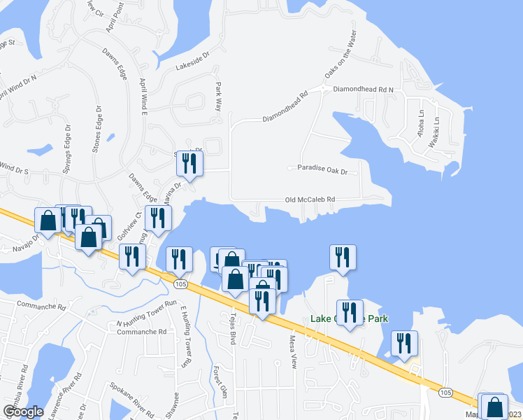 map of restaurants, bars, coffee shops, grocery stores, and more near 17 Key Harbor Drive in Montgomery