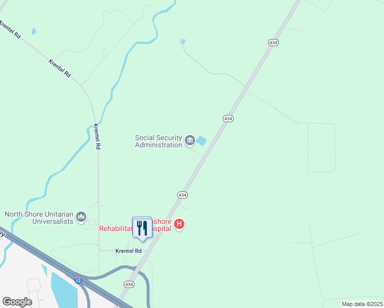 map of restaurants, bars, coffee shops, grocery stores, and more near 64285 Louisiana 434 in Lacombe