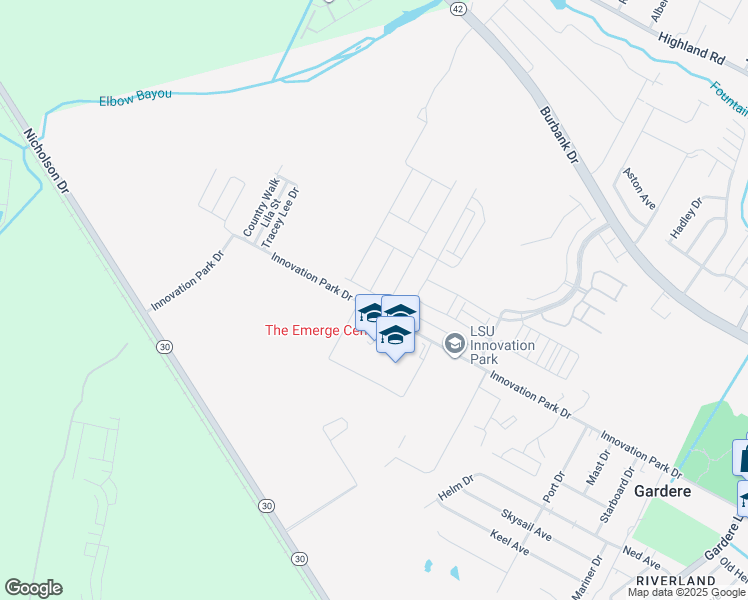 map of restaurants, bars, coffee shops, grocery stores, and more near 8020 Rocky Trail Avenue in Baton Rouge