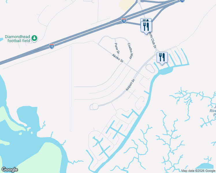 map of restaurants, bars, coffee shops, grocery stores, and more near 4295-23127 Coelho Way in Diamondhead