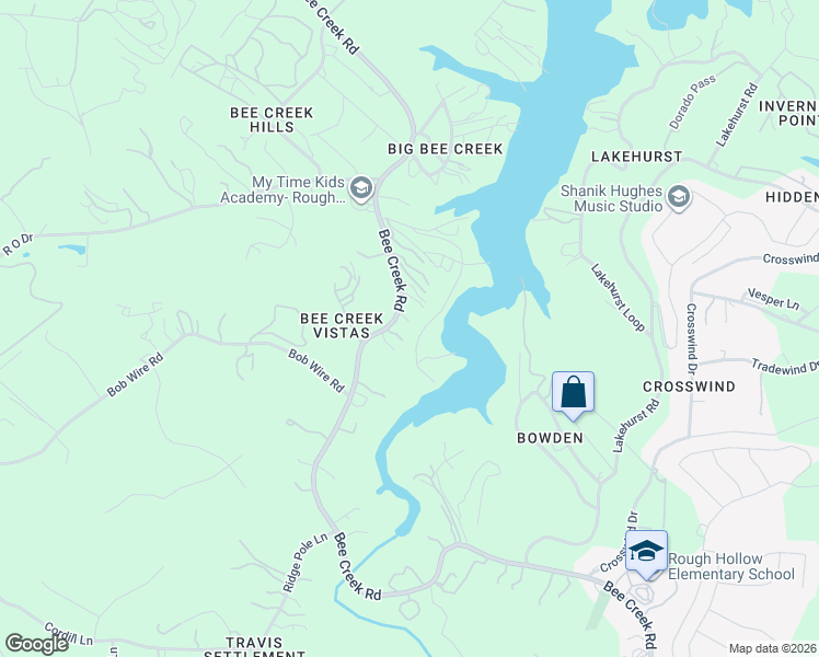 map of restaurants, bars, coffee shops, grocery stores, and more near 3501 Bee Creek Road in Spicewood