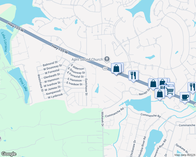 map of restaurants, bars, coffee shops, grocery stores, and more near 267 Carriage Trail in Montgomery