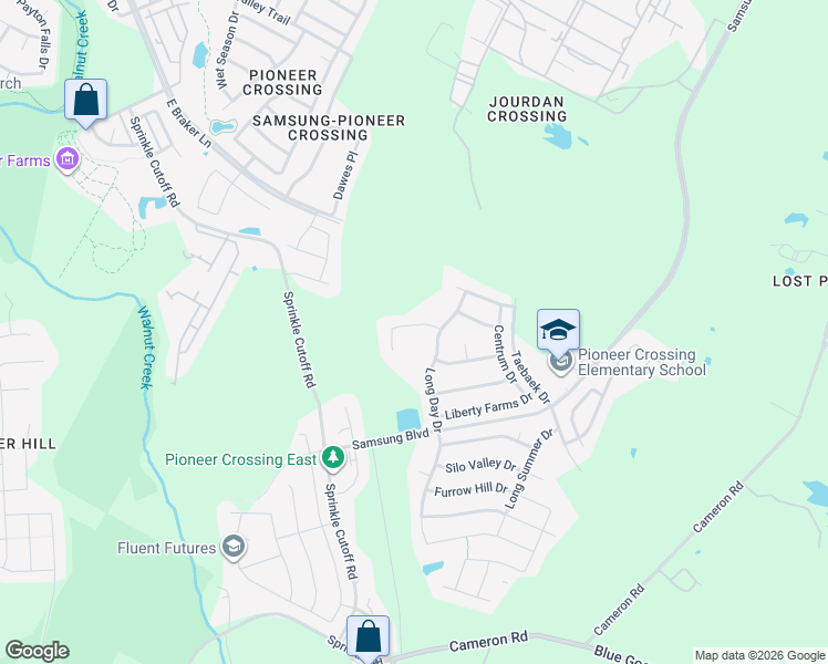 map of restaurants, bars, coffee shops, grocery stores, and more near 11025 Short Springs Drive in Austin