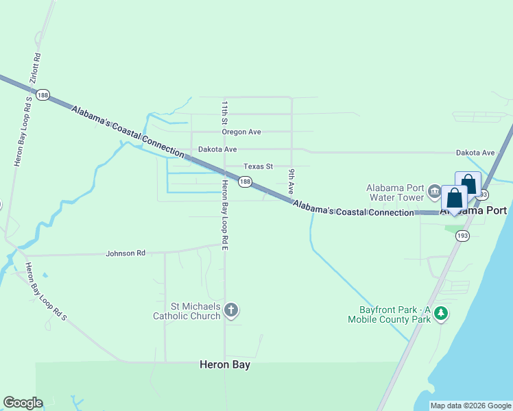 map of restaurants, bars, coffee shops, grocery stores, and more near 3701 Washington Road in Coden