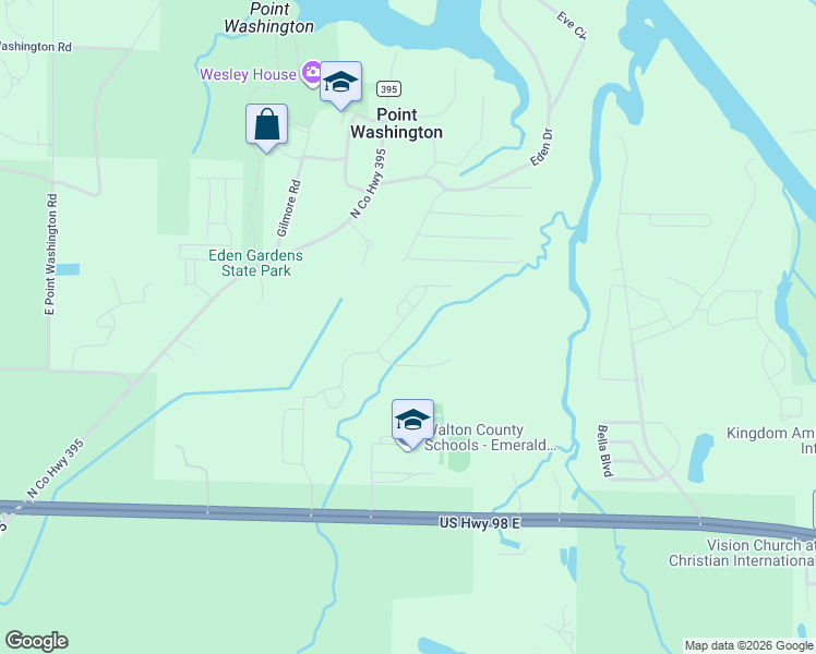 map of restaurants, bars, coffee shops, grocery stores, and more near in Point Washington
