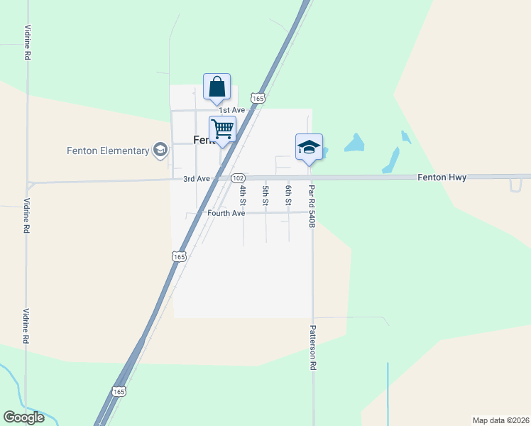 map of restaurants, bars, coffee shops, grocery stores, and more near 400 5th Street in Fenton