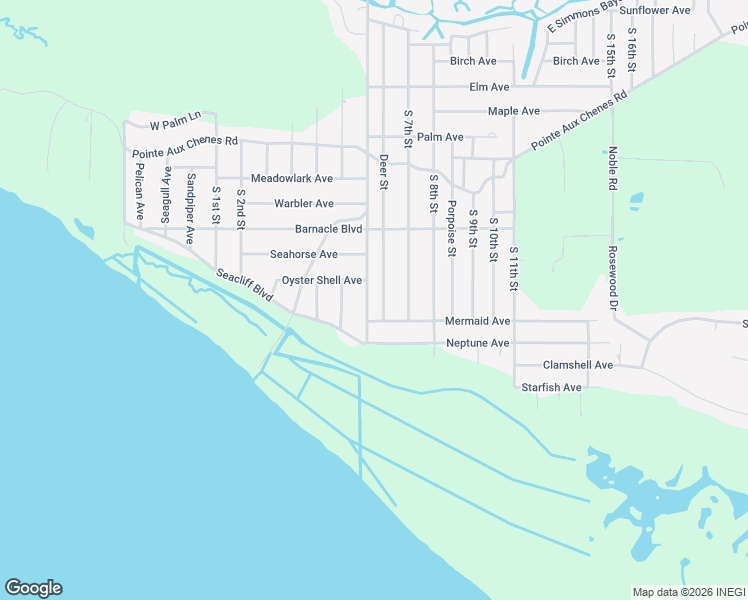 map of restaurants, bars, coffee shops, grocery stores, and more near 1504 Beachview Drive in Ocean Springs