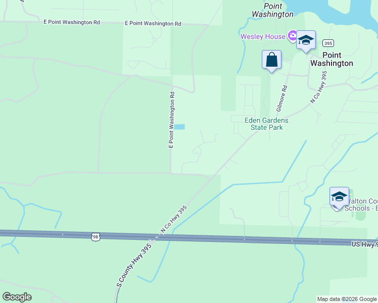 map of restaurants, bars, coffee shops, grocery stores, and more near 83 Montclair Avenue in Santa Rosa Beach
