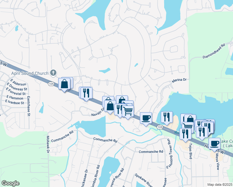 map of restaurants, bars, coffee shops, grocery stores, and more near 161 Springs Edge Drive in Montgomery