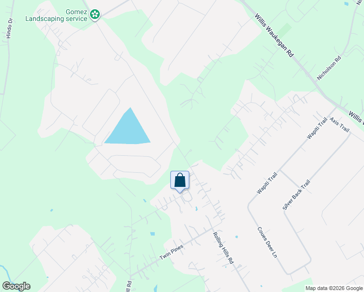 map of restaurants, bars, coffee shops, grocery stores, and more near 6162 Rolling Hills Road in Conroe
