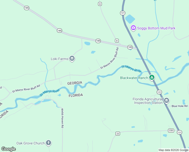 map of restaurants, bars, coffee shops, grocery stores, and more near 353 Saint Marys River Bluff Road in Saint George