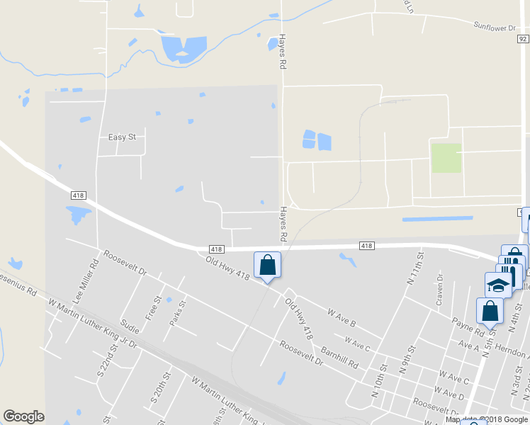 map of restaurants, bars, coffee shops, grocery stores, and more near 140 McPherson Drive in Silsbee