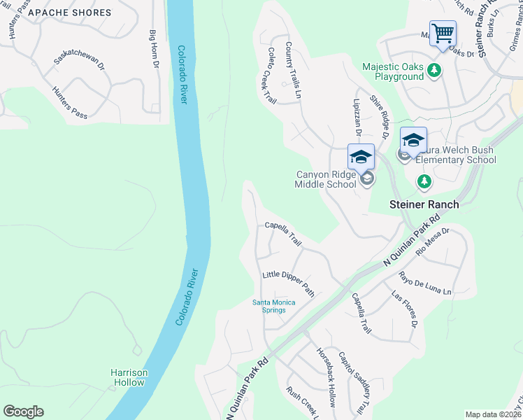 map of restaurants, bars, coffee shops, grocery stores, and more near 13312 Bright Sky Overlook in Austin