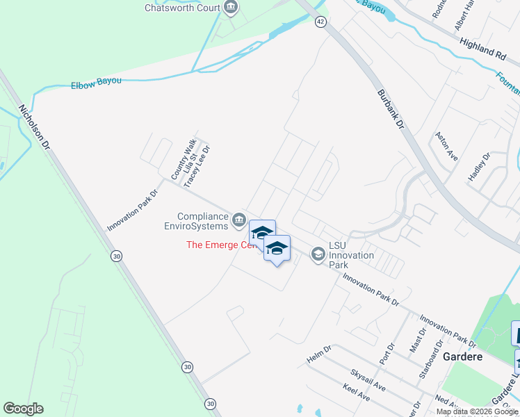 map of restaurants, bars, coffee shops, grocery stores, and more near 1243 Shadow Bluff Drive in Baton Rouge