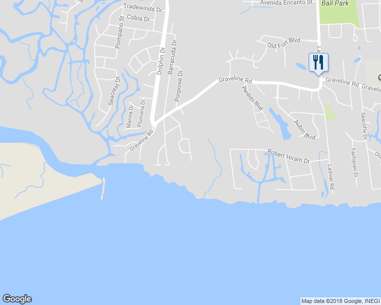 map of restaurants, bars, coffee shops, grocery stores, and more near 1516 Amberjack Drive in Gautier