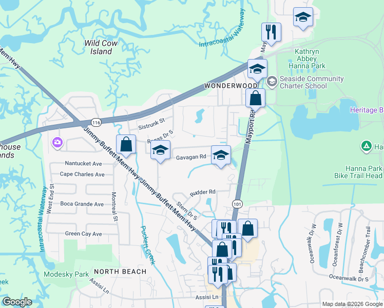 map of restaurants, bars, coffee shops, grocery stores, and more near 917 Majestic Cypress Drive North in Jacksonville