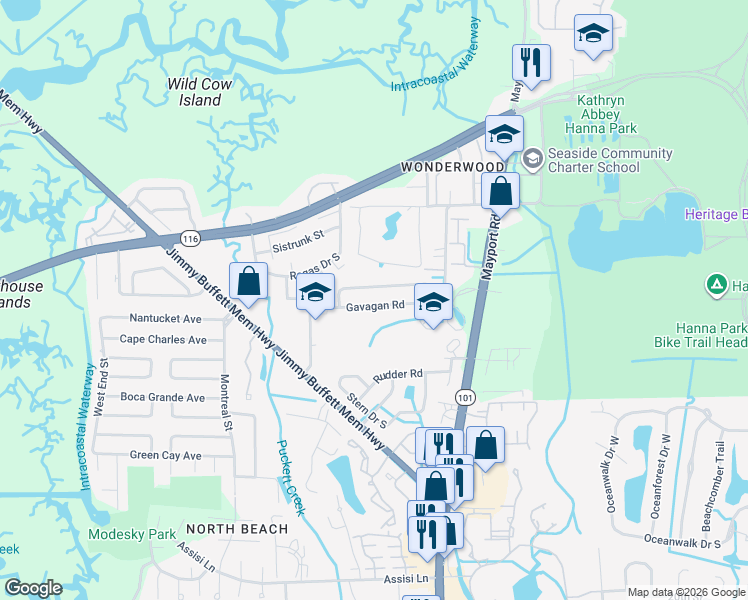map of restaurants, bars, coffee shops, grocery stores, and more near 917 Majestic Cypress Drive North in Jacksonville
