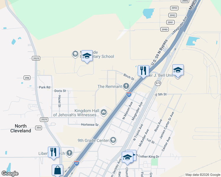 map of restaurants, bars, coffee shops, grocery stores, and more near 110 Meadows Street in Cleveland