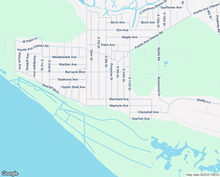 map of restaurants, bars, coffee shops, grocery stores, and more near 1528 South 8th Street in Ocean Springs