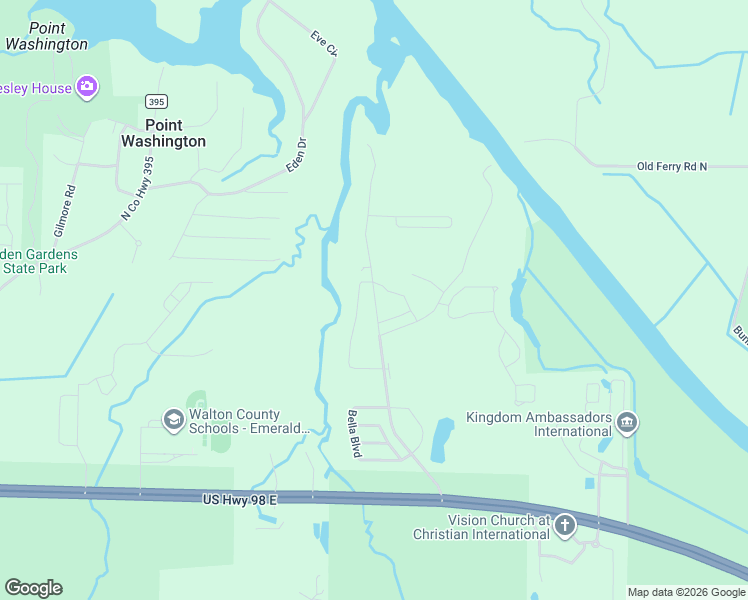 map of restaurants, bars, coffee shops, grocery stores, and more near 307 Old Ferry Road in Santa Rosa Beach