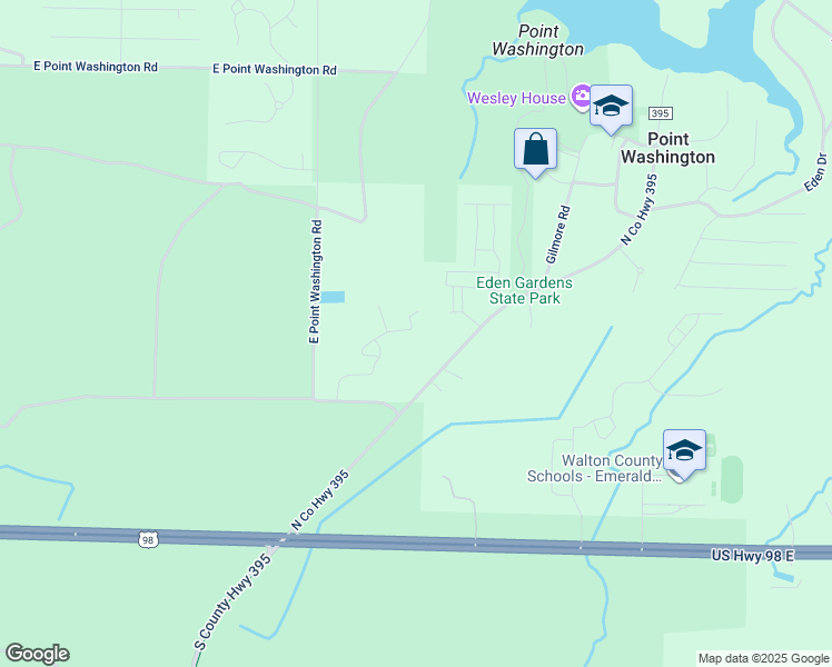 map of restaurants, bars, coffee shops, grocery stores, and more near 198 Melrose Avenue in Santa Rosa Beach