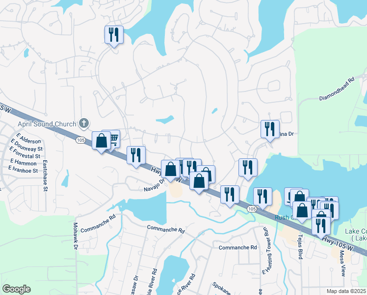 map of restaurants, bars, coffee shops, grocery stores, and more near 183 Springs Edge Drive in Montgomery