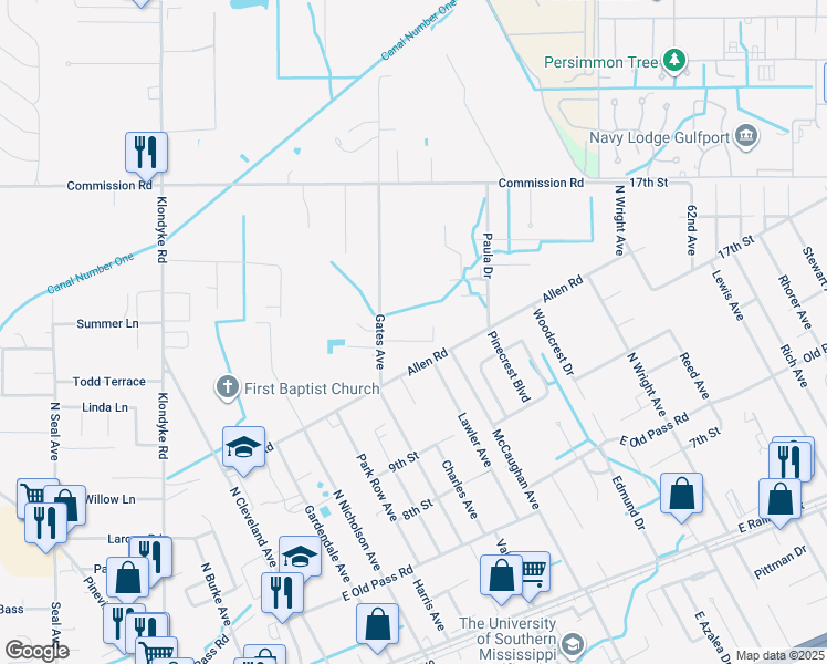map of restaurants, bars, coffee shops, grocery stores, and more near 18024 Bert St in Long Beach