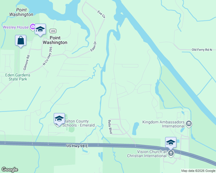 map of restaurants, bars, coffee shops, grocery stores, and more near 285 Maddox Street in Santa Rosa Beach