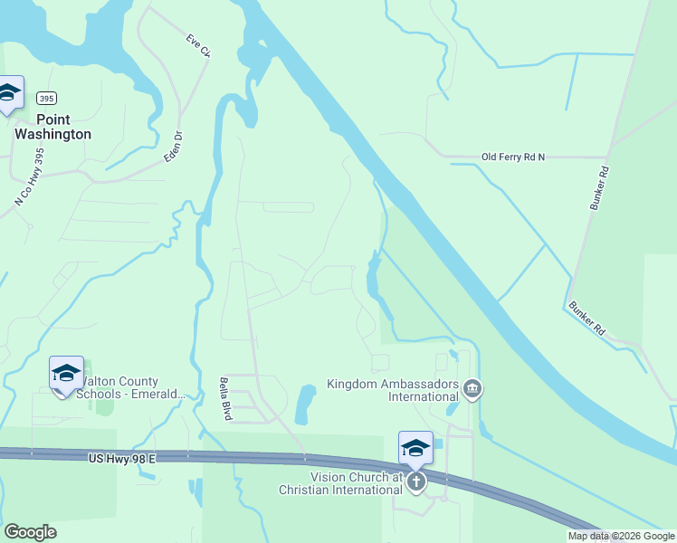 map of restaurants, bars, coffee shops, grocery stores, and more near 117 Wayne Trail in Santa Rosa Beach