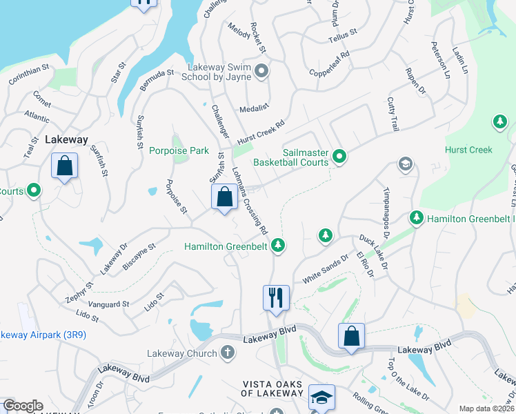 map of restaurants, bars, coffee shops, grocery stores, and more near 1105 Lohmans Crossing Road in Lakeway