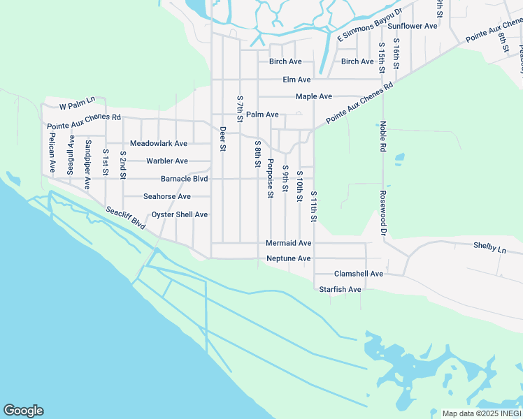 map of restaurants, bars, coffee shops, grocery stores, and more near 1528 South 8th Street in Ocean Springs