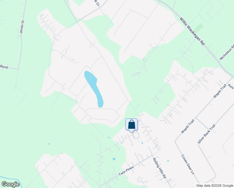 map of restaurants, bars, coffee shops, grocery stores, and more near 6247 Rolling Hills Road in Conroe