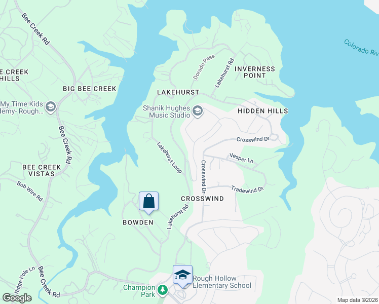 map of restaurants, bars, coffee shops, grocery stores, and more near 19606 Summit Glory Trail in Briarcliff