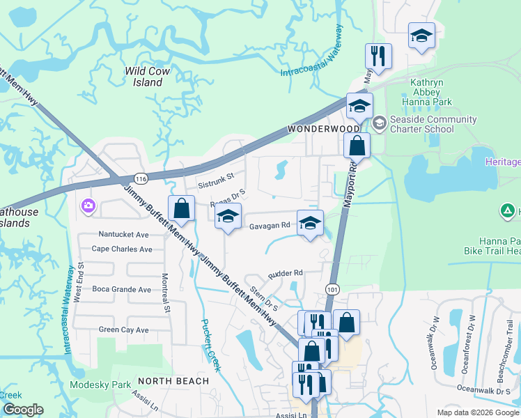 map of restaurants, bars, coffee shops, grocery stores, and more near 917 Majestic Cypress Drive North in Jacksonville
