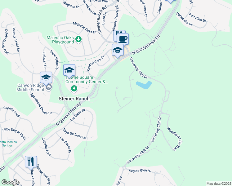 map of restaurants, bars, coffee shops, grocery stores, and more near 12329 Fairway Cove in Austin