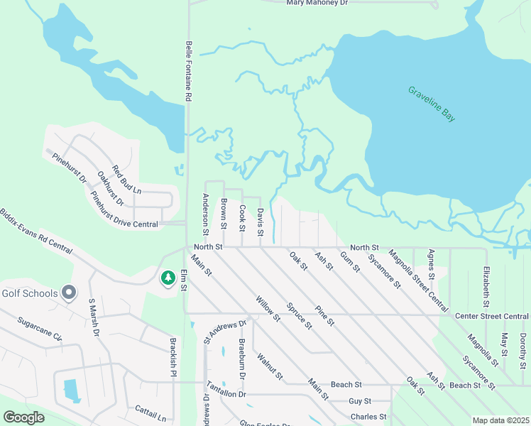 map of restaurants, bars, coffee shops, grocery stores, and more near 1608 Davis Street in Ocean Springs