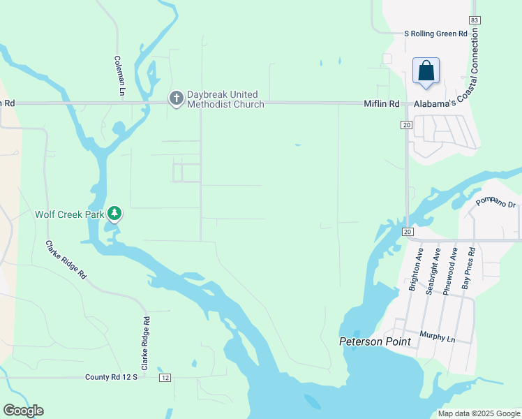 map of restaurants, bars, coffee shops, grocery stores, and more near 24193 Montesino Lane in Elberta