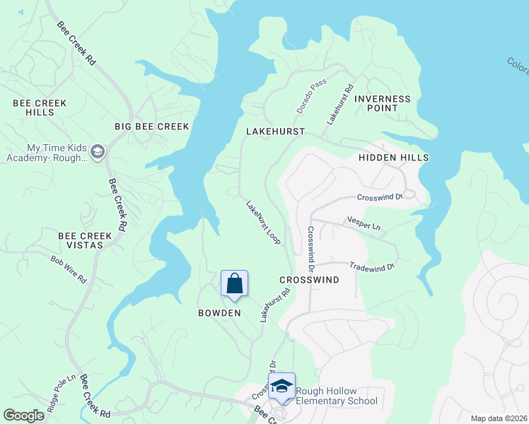 map of restaurants, bars, coffee shops, grocery stores, and more near 19526 Lakehurst Loop in Austin