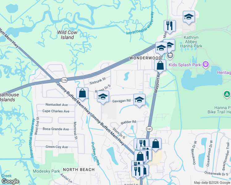 map of restaurants, bars, coffee shops, grocery stores, and more near 917 Majestic Cypress Drive North in Jacksonville