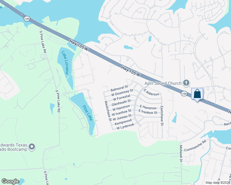 map of restaurants, bars, coffee shops, grocery stores, and more near 16935 West Dounreay Street in Montgomery