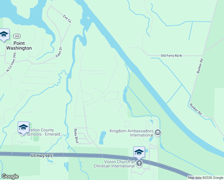 map of restaurants, bars, coffee shops, grocery stores, and more near 117 Wayne Trail in Santa Rosa Beach