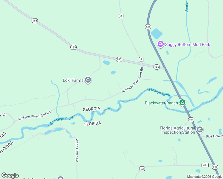 map of restaurants, bars, coffee shops, grocery stores, and more near 353 Saint Marys River Bluff Road in Saint George