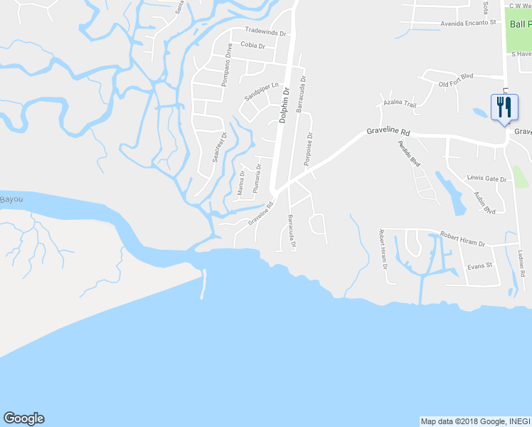 map of restaurants, bars, coffee shops, grocery stores, and more near 3000 Tarpon Drive in Gautier