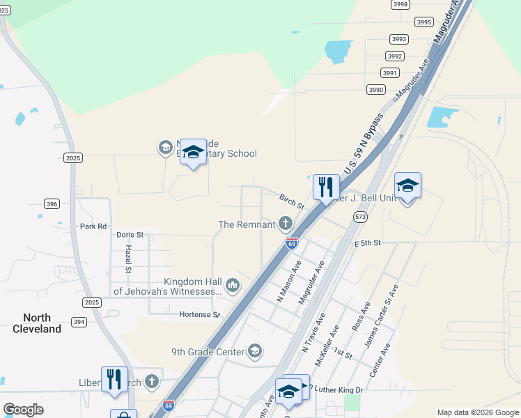 map of restaurants, bars, coffee shops, grocery stores, and more near 420 Hickory Street in Cleveland