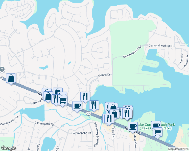 map of restaurants, bars, coffee shops, grocery stores, and more near 109 Snug Harbor Drive in Montgomery