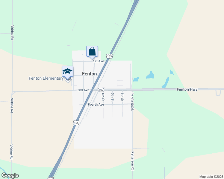map of restaurants, bars, coffee shops, grocery stores, and more near 400-422 5th Street in Fenton