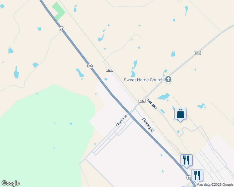 map of restaurants, bars, coffee shops, grocery stores, and more near 15747 Texas 36 in Somerville