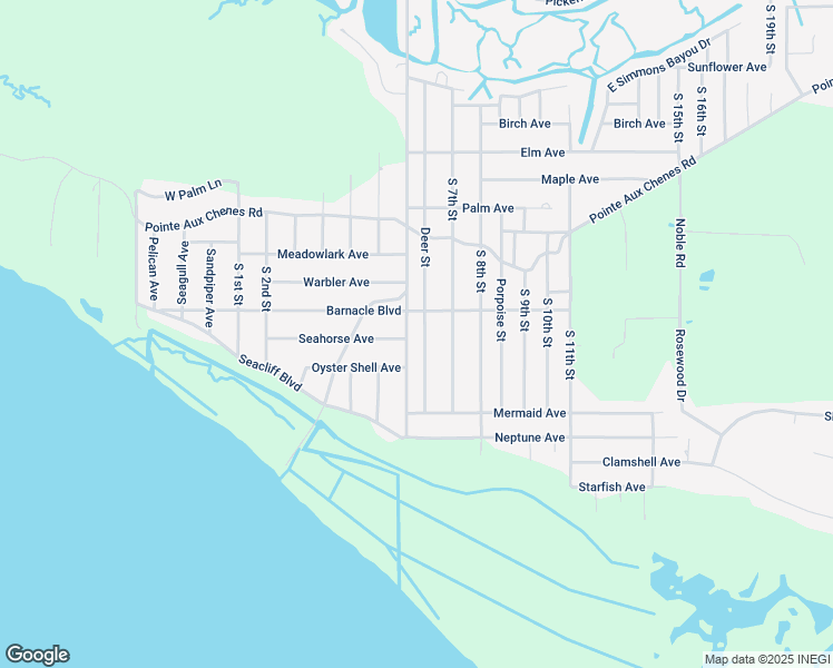 map of restaurants, bars, coffee shops, grocery stores, and more near 8961-8999 Barnacle Boulevard in Ocean Springs